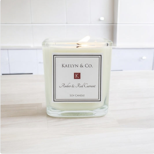 Amber & Red Currant Small Cube Candle