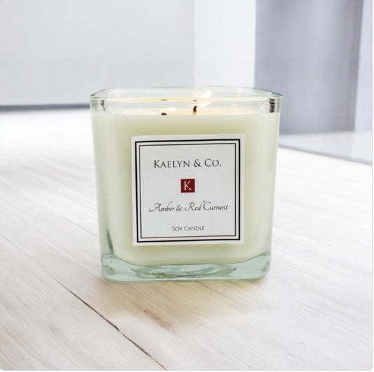 Amber & Red Currant Medium Cube Candle