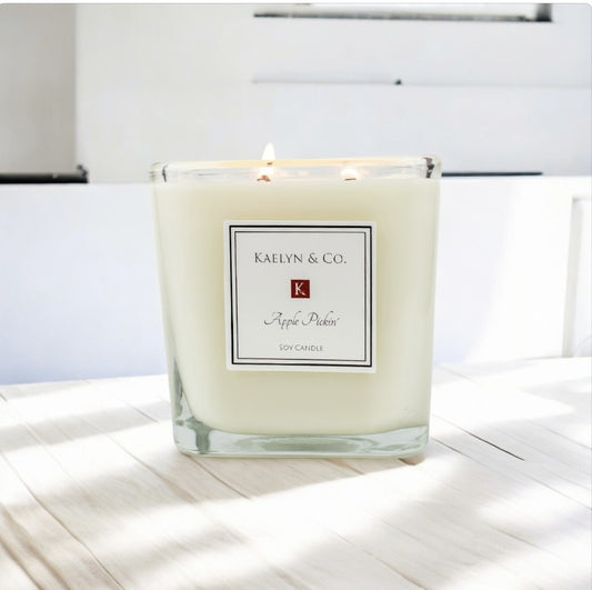Apple Picking Large Cube Candle