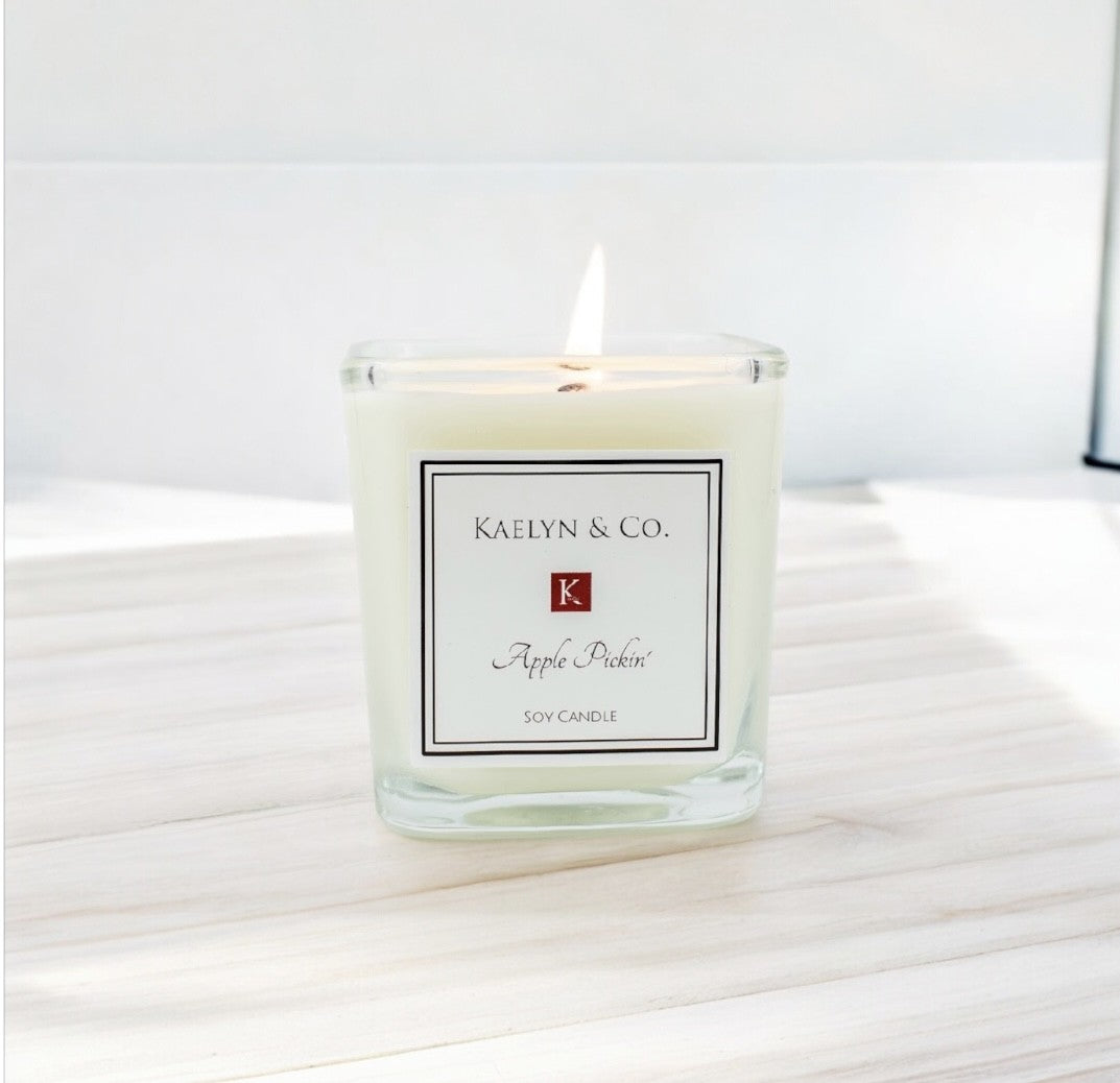 Apple Picking Small Cube Candle