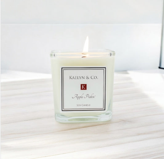 Apple Picking Small Cube Candle