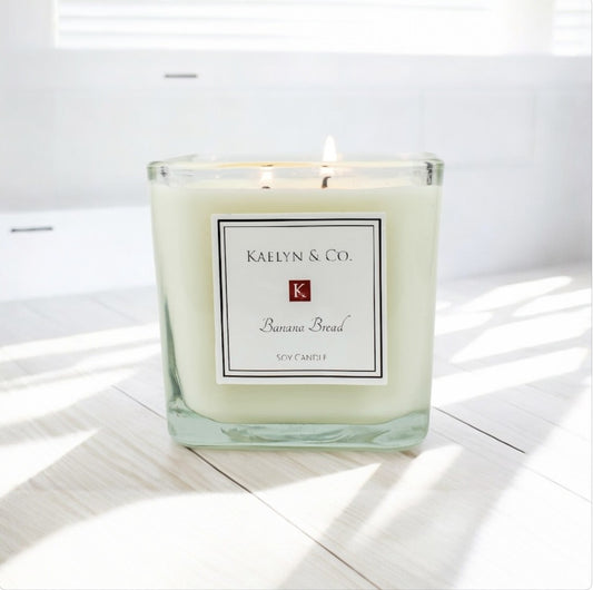 Banana Bread Medium Cube Candle