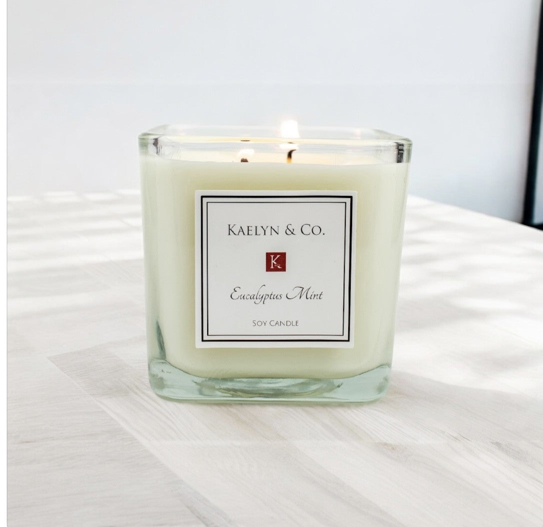 Eucalyptus Mint Medium Cube Candle