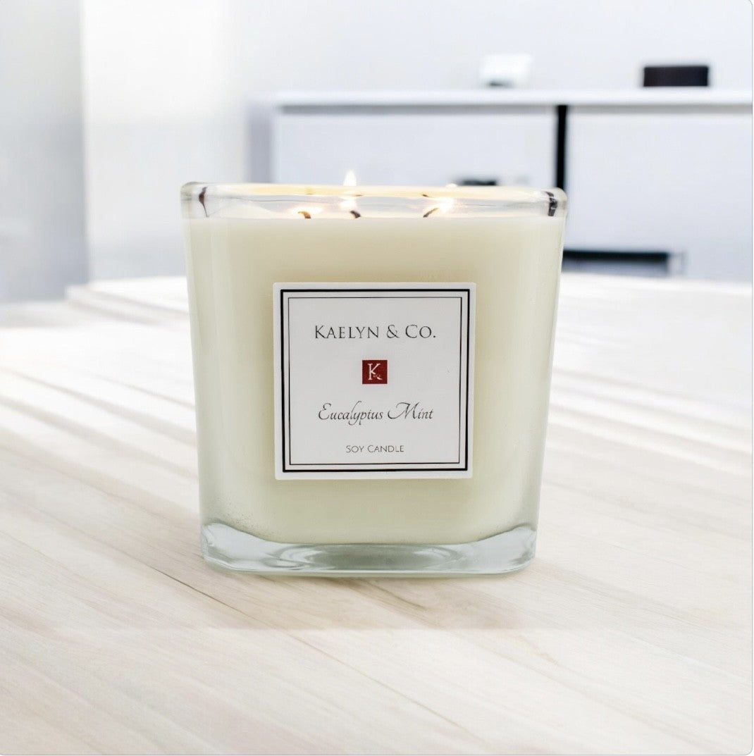 Eucalyptus Mint Large Cube Candle