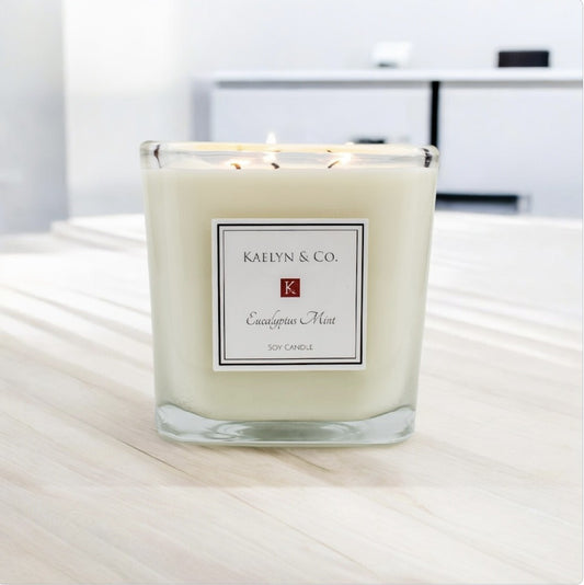 Eucalyptus Mint Large Cube Candle