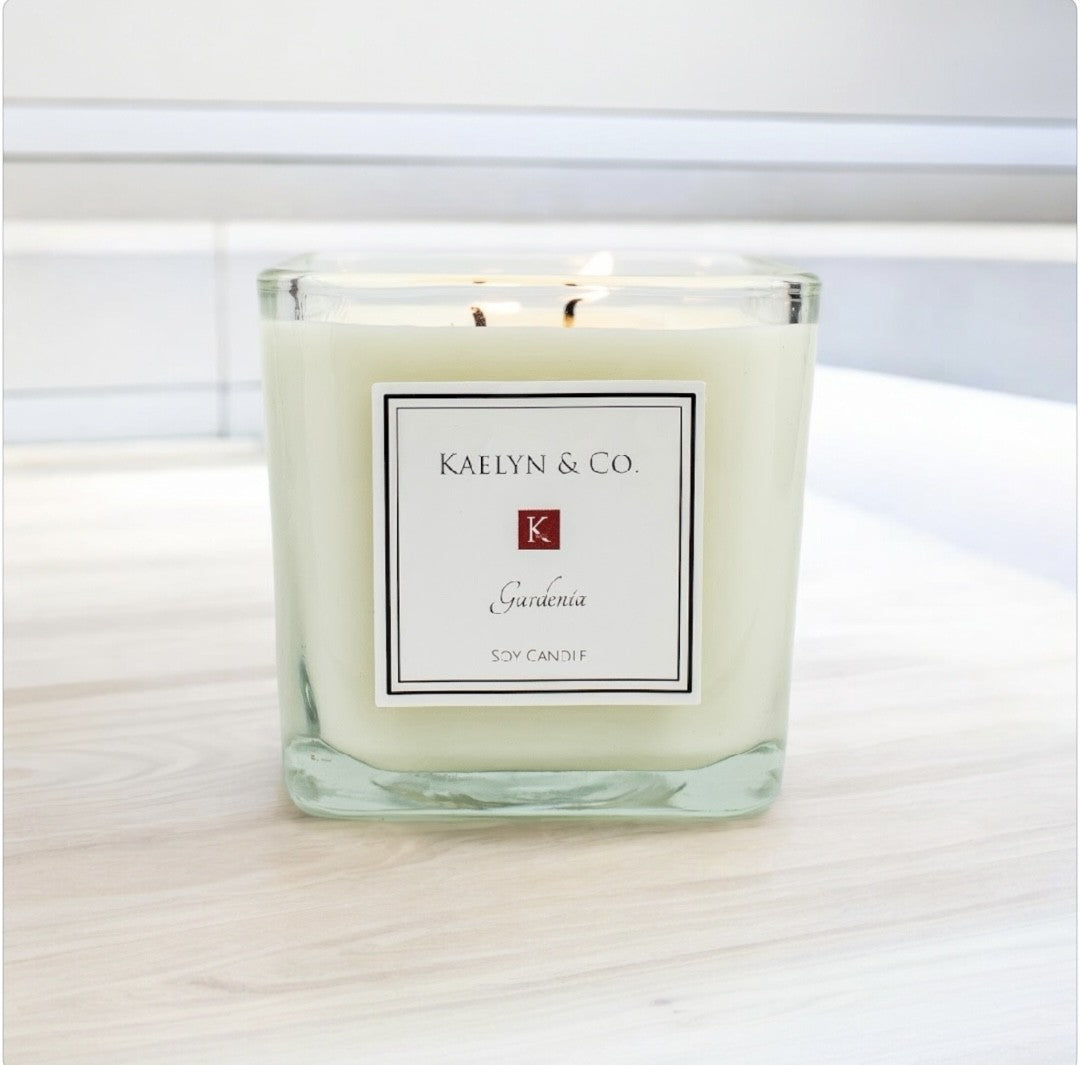 Gardenia Medium Cube Candle