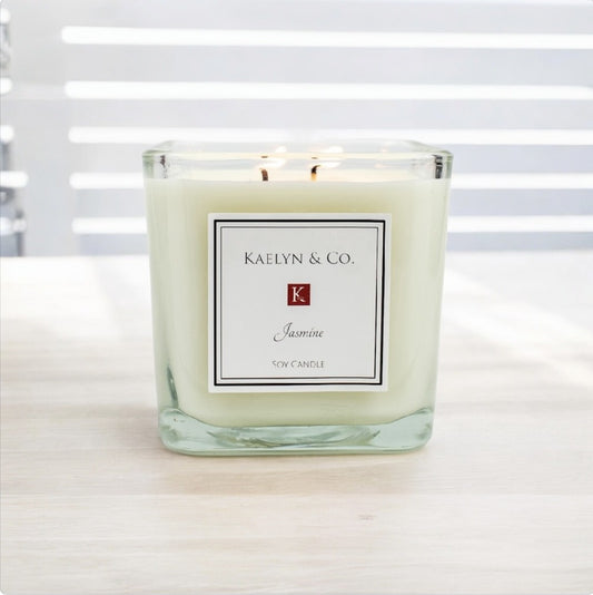 Jasmine Medium Cube Candle