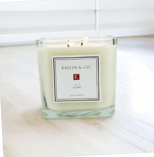 Lilac Medium Cube Candle