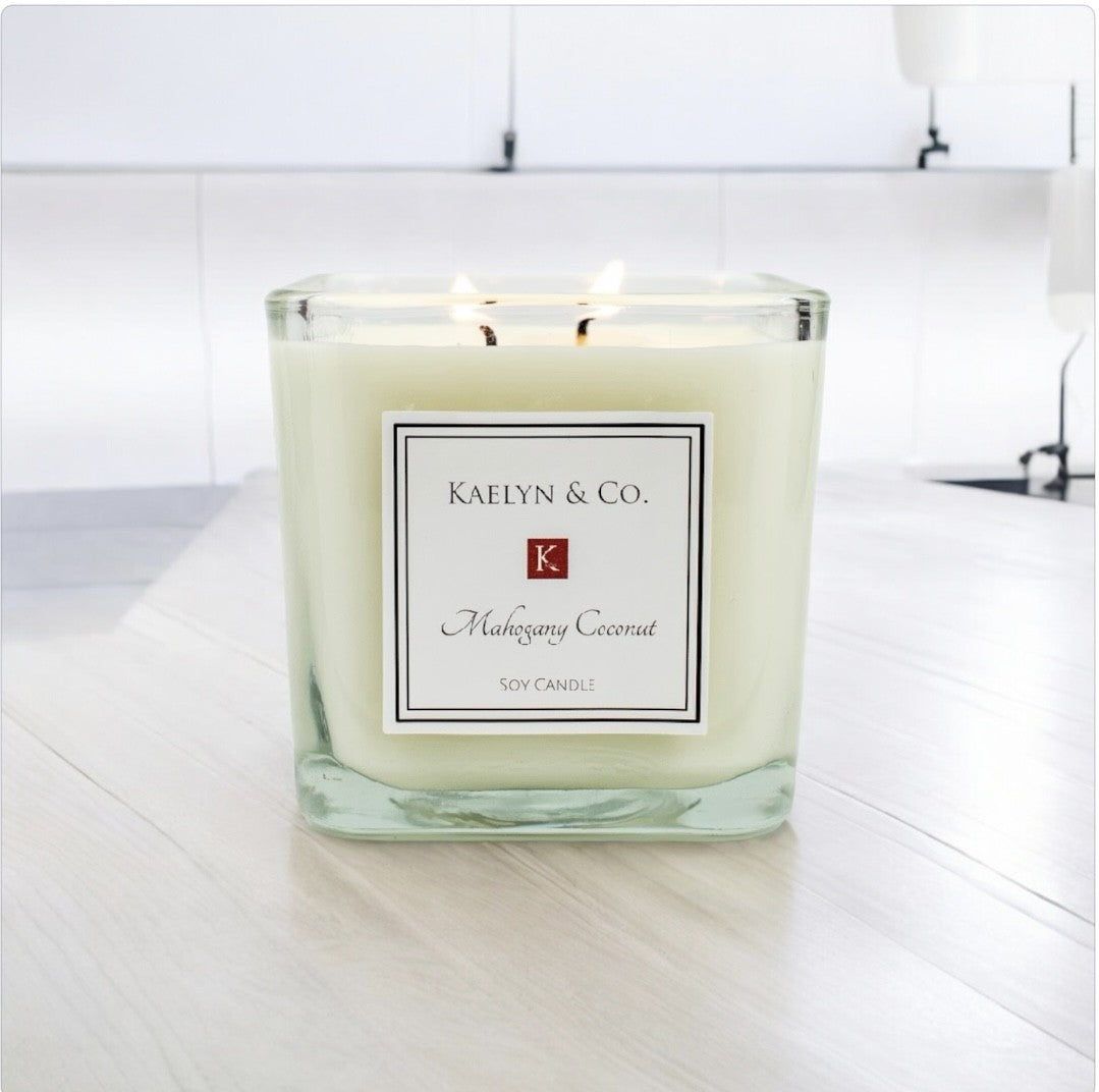 Mahogany Coconut Medium Cube Candle