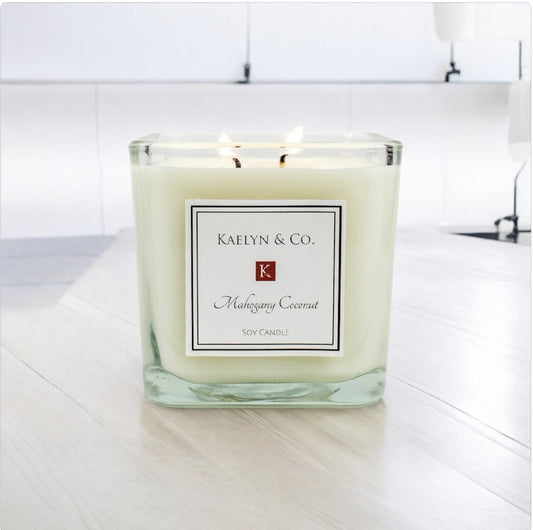 Mahogany Coconut Medium Cube Candle