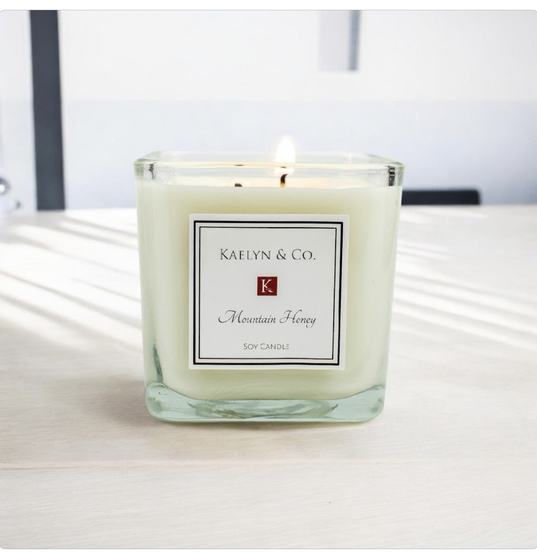 Mountain Honey Medium Cube Candle