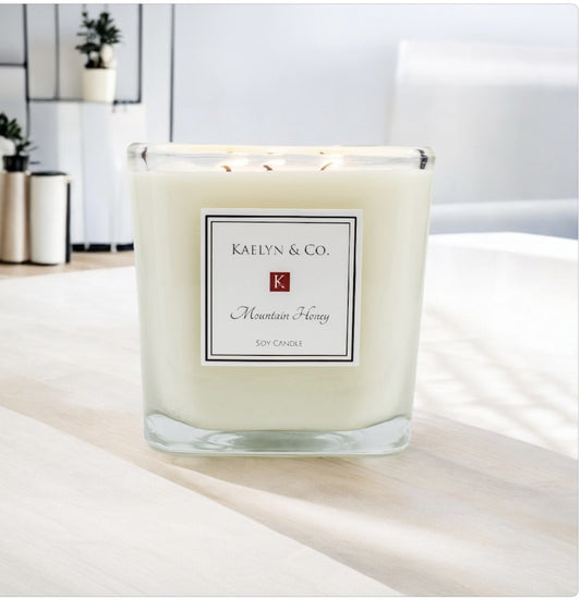 Mountain Honey Large Cube Candle