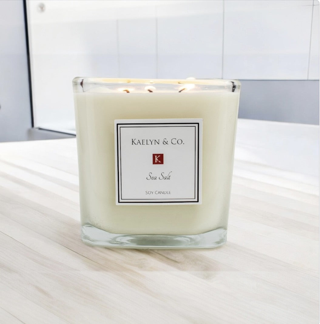 Sea Salt Large Cube Candle