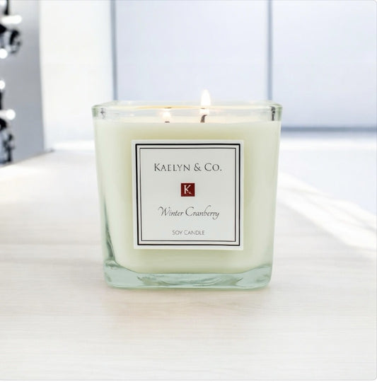 Winter Cranberry Medium Cube Candle