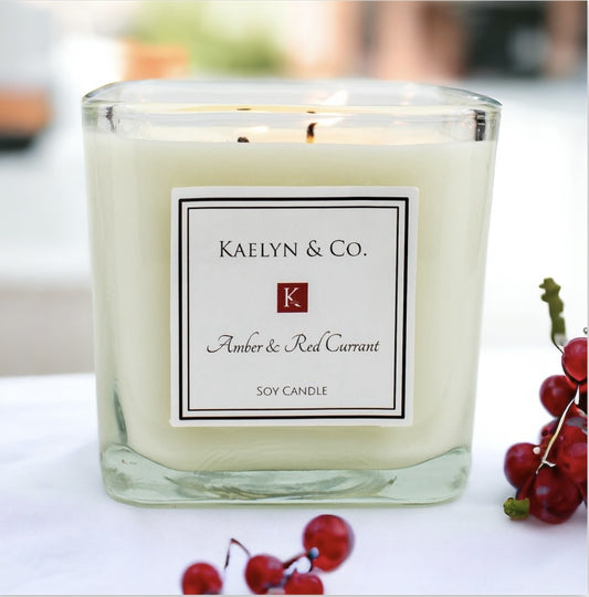 Amber & Red Currant Medium Cube Candle