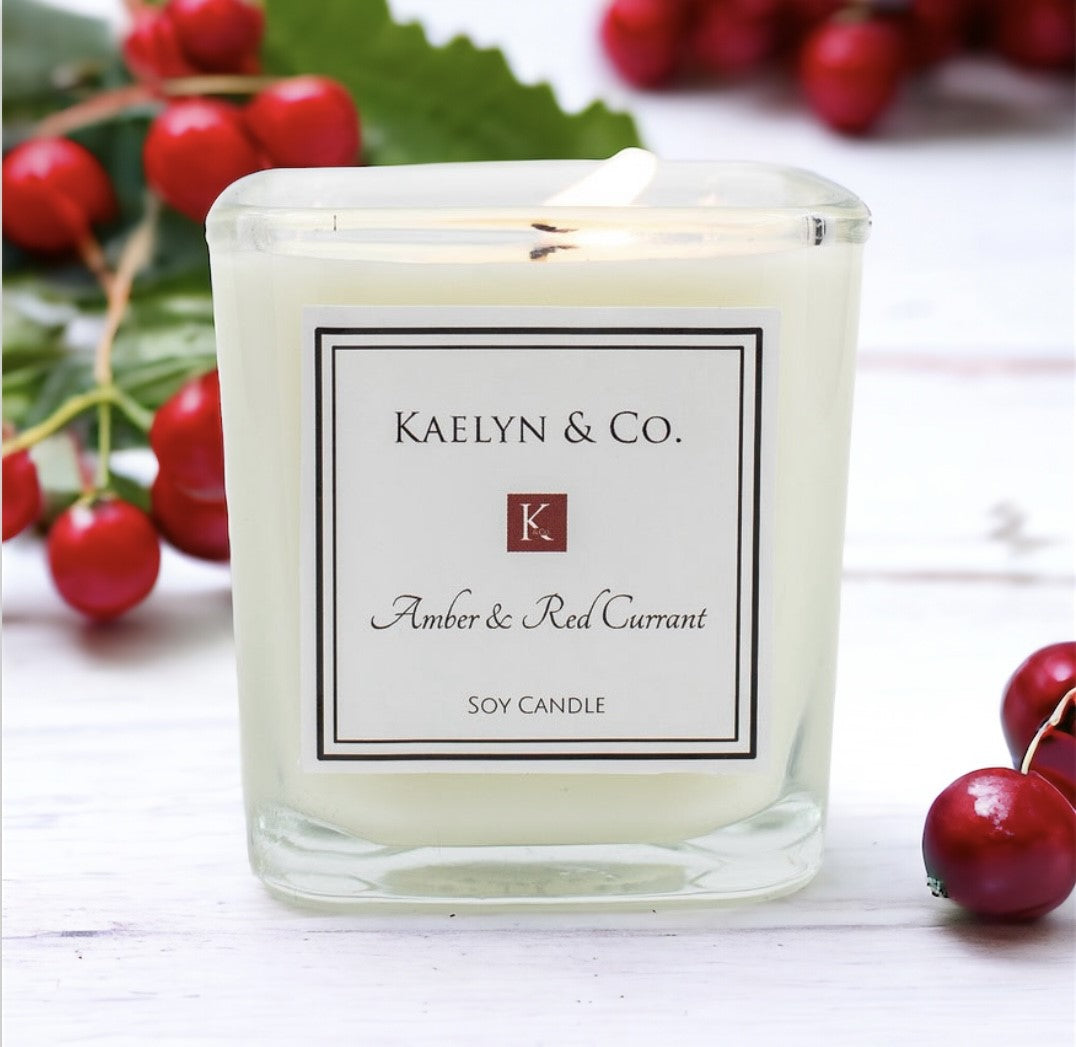 Amber & Red Currant Small Cube Candle