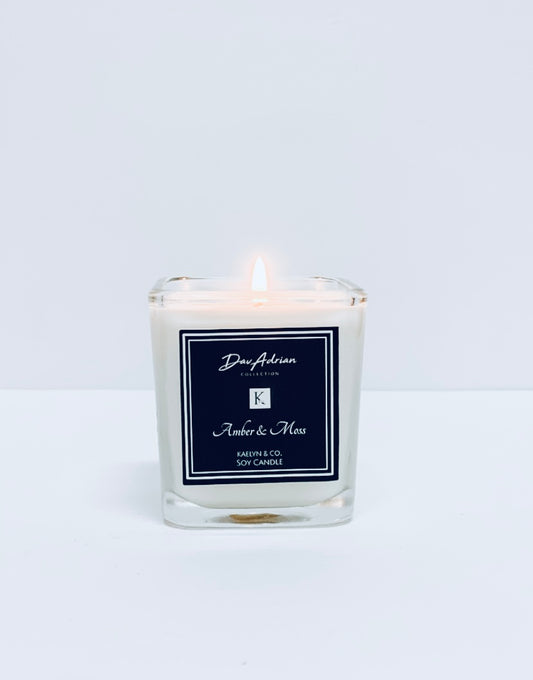 DavAdrian Collection Amber & Moss Small Cube Candle