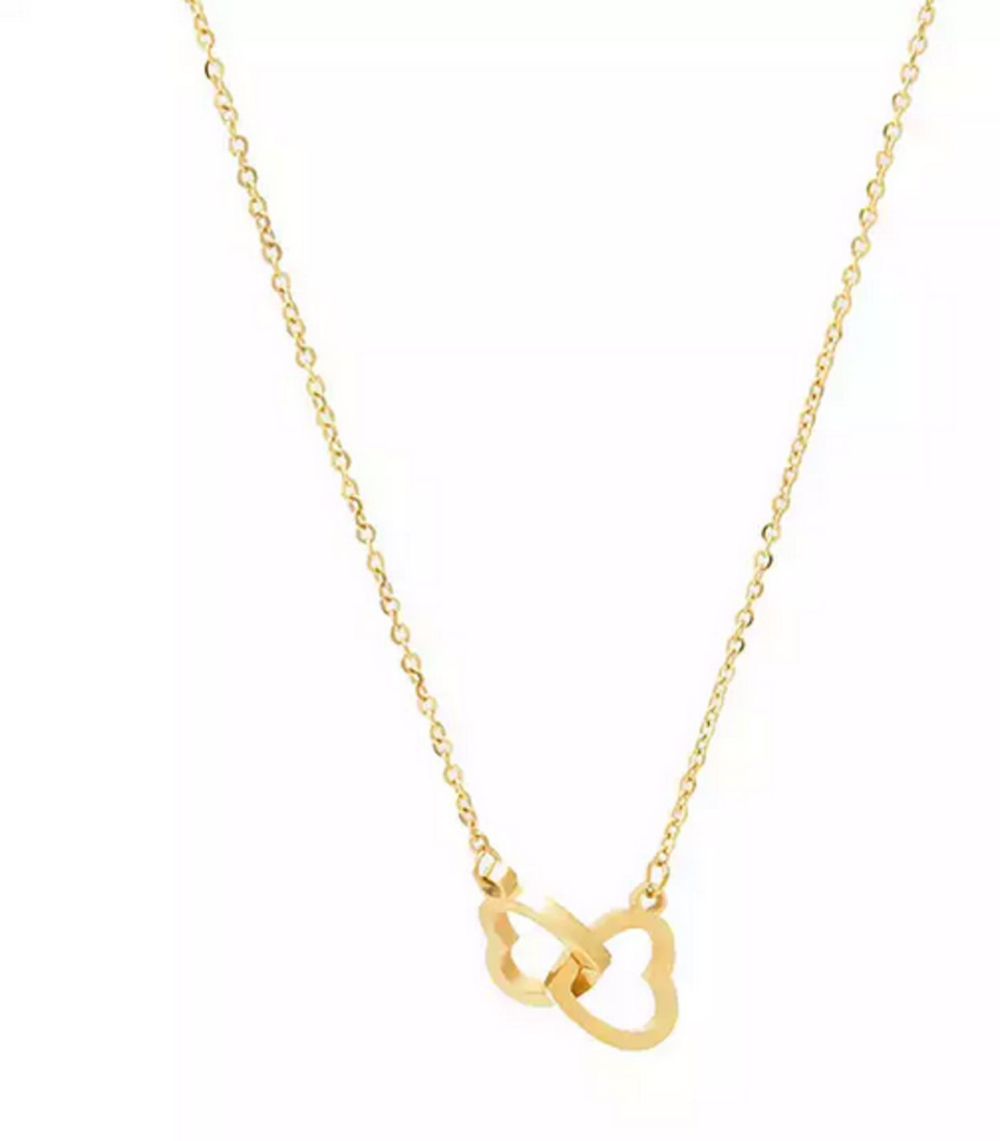 Double Heart Necklace by Kaelyn and Co Minimalist Collection